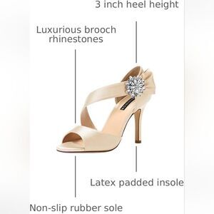 (S-4420) ERIJUNOR High Heel Party Sandals For Woman Open Toe Stiletto Bow Sz 7